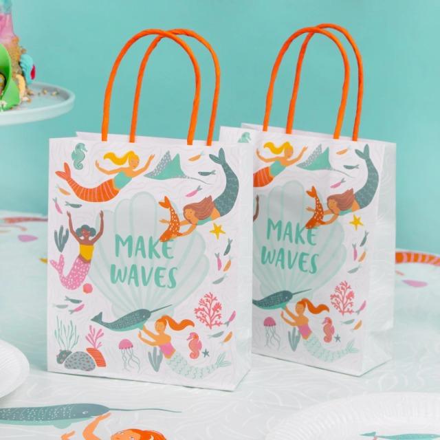 Actual product image TALKING TABLES Party bags mermaid make waves - 8 pieces