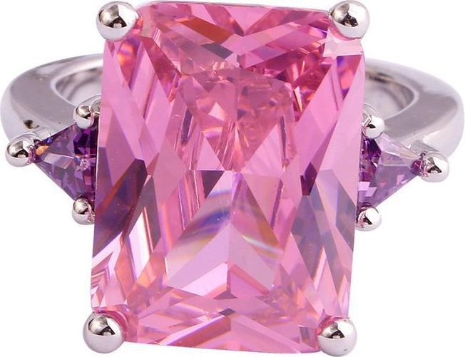 Produktbild Hermex versilberter Ring mit Pink Topas - Gr. 53 / Size 7 (7, 53)
