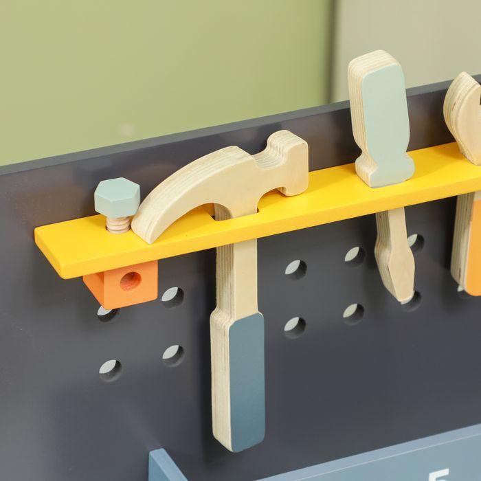 Immagine prodotto Swisshandel24 Kinder Werkbank mit Werkzeug und Zubehör, Werkzeugbank für Kinder 3-6 Jahre
