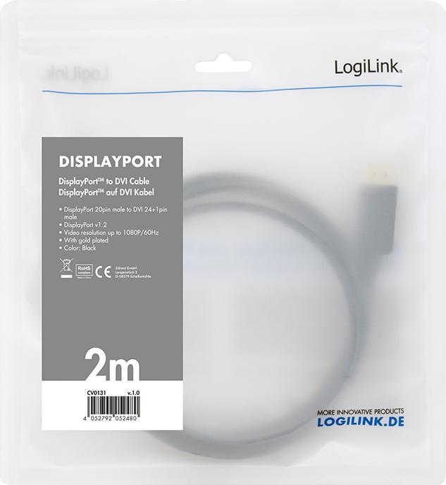 Produktbild LogiLink DisplayPort — DVI (5 m, DisplayPort)