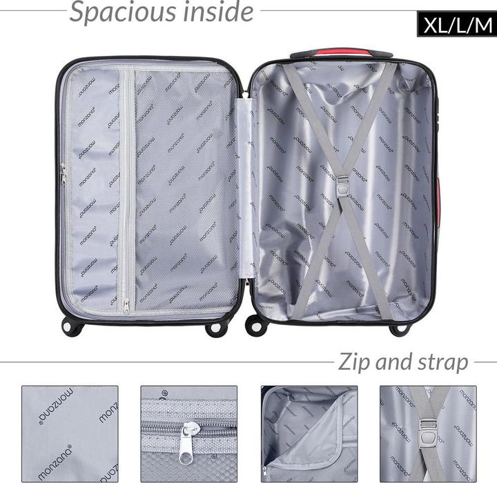 Actual product image Monzana Suitcase set (89 l, Hand luggage (up to 50 litres), M (50 - 90l), L (90 - 115l))