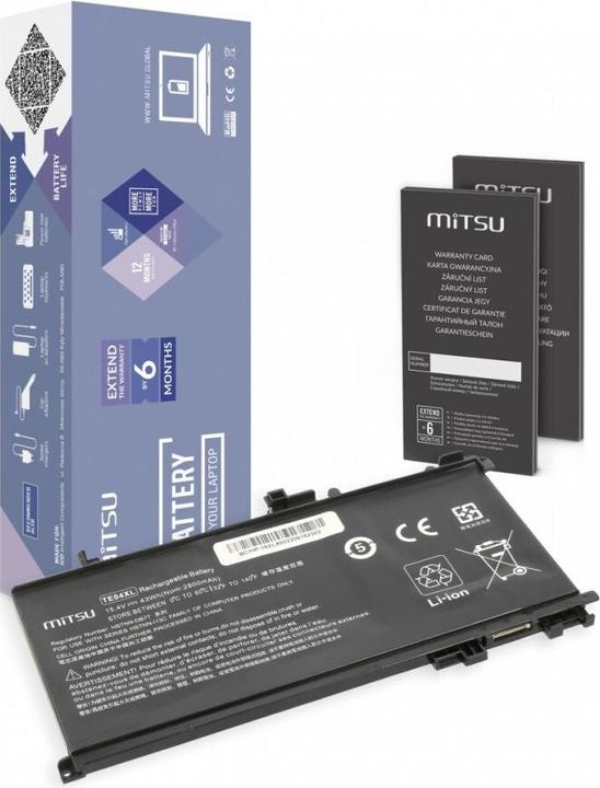 Actual product image Mitsu Battery for HP Omen 15 Pavilion 15 - 15 4V 2800 mAh (43 Wh) 15 4 Volt (4 Cells, 2800 mAh)
