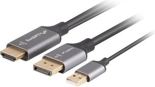 Immagine prodotto Lanberg Cavo da HDMI a DisplayPort 1m 4K nero (Foro cavo, 100 cm)