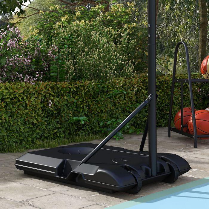 Immagine prodotto Swisshandel24 Canestro da basket, supporto regolabile in altezza, con rotelle e tabellone infrangibile, 220-250 cm