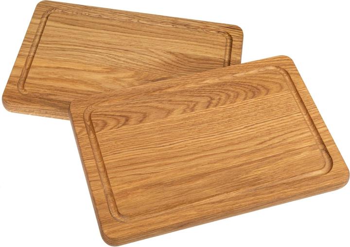 Produktbild La Mia! Schneidebrett mit Saftrille aus Eiche geölt - 30 x 20 x 2 cm