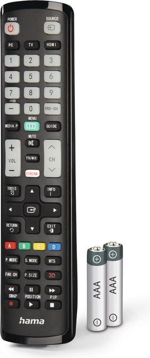 Image du produit Hama Télécommande universelle pour téléviseurs Samsung, IR, apprentissage, touches lumineuses (Télécommande universelle, Infrarouge)