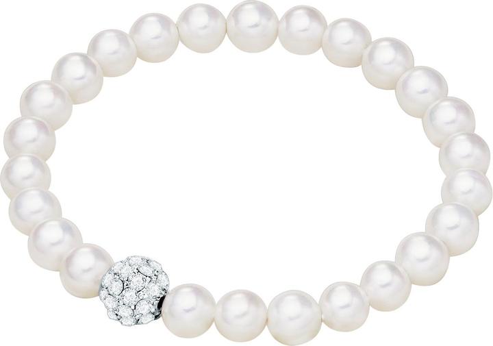 Lulu & Jane Damen Metall-Legierung Crystal Muschelkernperle silber - 29459 (18 cm, Metall-Legierung)