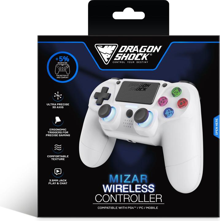 Produktbild DragonShock Controller Mizar Wireless weiss PS4 (PS4)