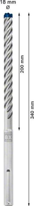 Produktbild Bosch Professional Zubehör EXPERT SDS max-8X Hammerbohrer, 18 x 200 x 340 mm (18 Millimeter)