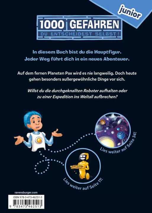 Produktbild Ravensburger 1000 Gefahren junior - Abenteuer auf Planet Pax (Deutsch, Jan Sasse, Fabian Lenk, 2023)