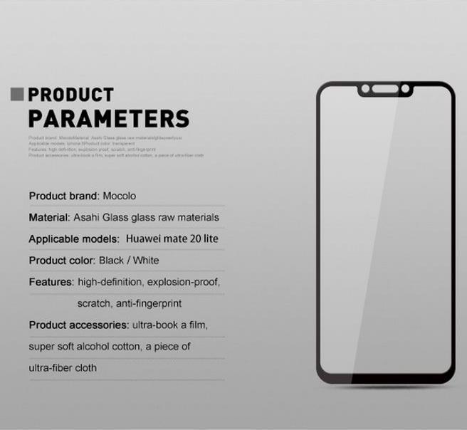 Produktbild Mocolo 2.5D Full Cover Schutzglas Displayschutz (1 Stück, Huawei Mate 20 Lite)