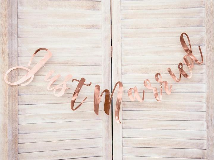 Produktbild Partydeco Girlande Just Married 20 x 77 cm, Rosegold