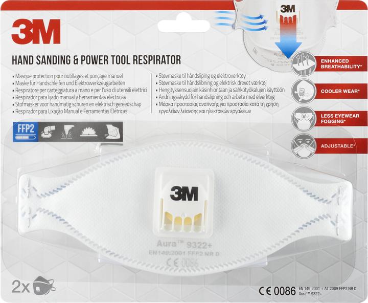 Produktbild 3M Atemschutzmaske Aura 9322+C2 (FFP2, 2 x)