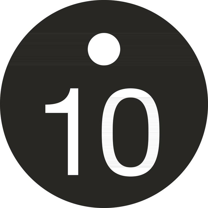 Actual product image Reiher Key number - ø 25, number 10, black anodised aluminium