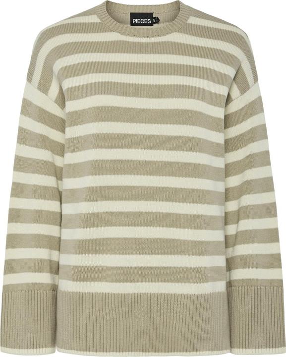 Pieces Pcava Ls O-Neck Slit Knit Noos