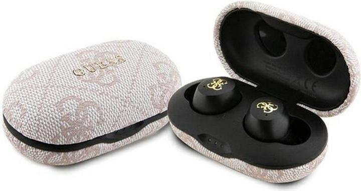 Actual product image Guess True Wireless 4G PU Metal Logo Earphones - pink (5 h, Wireless)