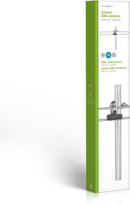 Produktbild Nedis DAB Antenne - Max. 4dB Verstärkung - DAB: 170-250 MHz - 50 km Reichweite - für Draussen ANORD (DAB/ DAB+)