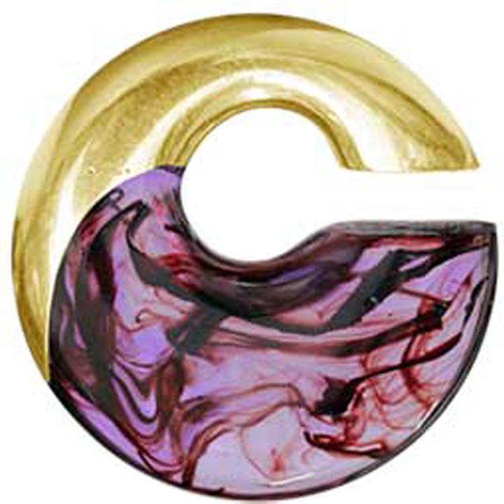 Actual product image Star Piercing Ohrgewicht vergoldet Nebel Epoxy violett (Organic, Brass)