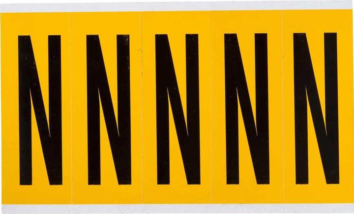 Produktbild Brady B-946, 1560-N, Vinyl, Beschriftung: N, Schwarz auf Gelb, 44 x 127mm, Schrifthöhe 98mm(25 K.