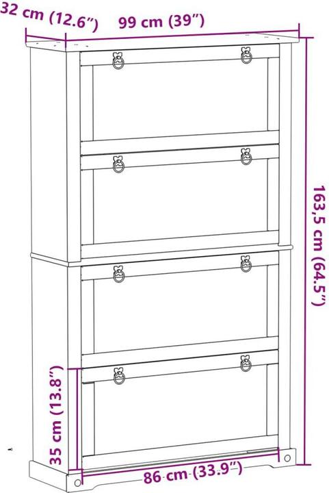 Image du produit VidaXL Kathleen (99 x 32 x 163,5 cm)