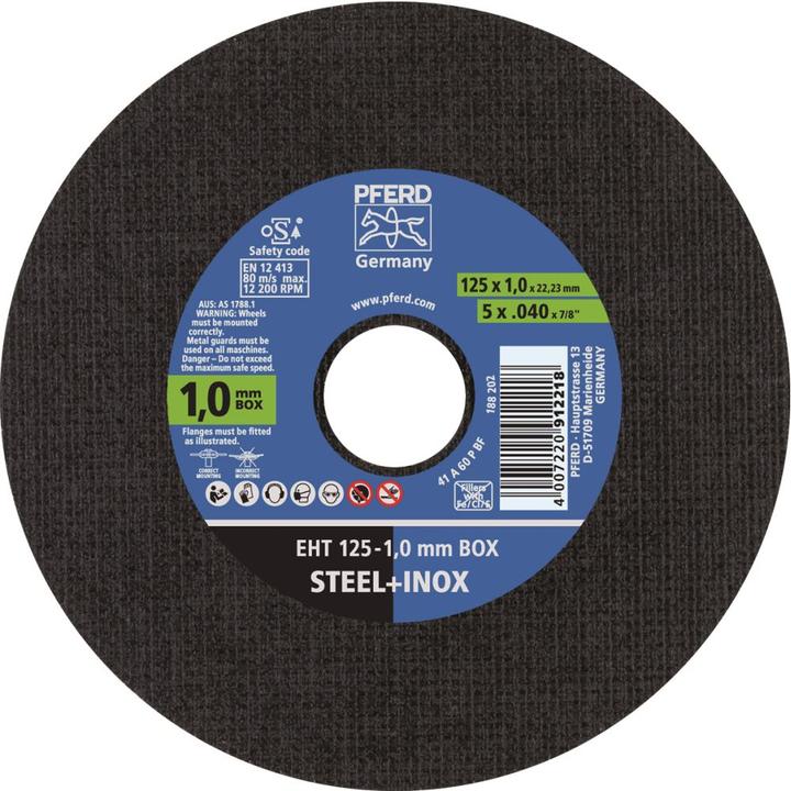 Pferd Trennscheibe EHT 125x1,0x22,23mm gerade StartlinieSTART STEELOX für Stahl/Edelstahl