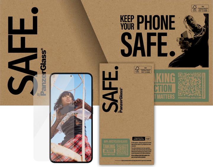 Produktbild PanzerGlass SAFE. by ® Displayschutz Samsung Galaxy S 2025 | Ultra-Wide Fit (1 Stück, Samsung Galaxy S24, Samsung Galaxy S25)