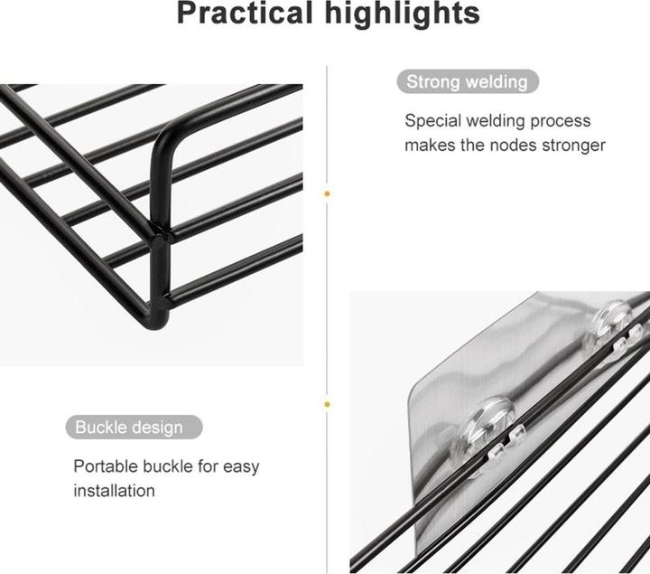 Actual product image König Design Shower shelf without drilling Corner shelf Bath shelf Shower shelf basket Self-adhesive