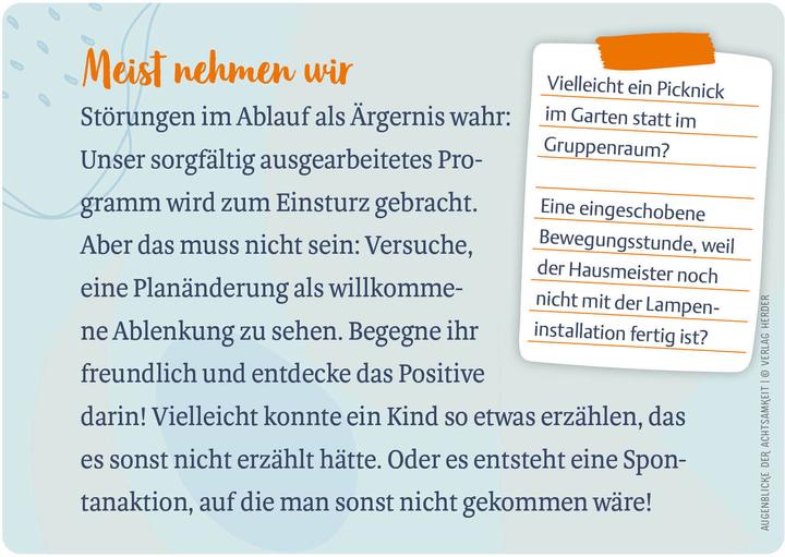 Produktbild Herder Pädagogik:Augenblicke der Achtsa (Deutsch, 2022)
