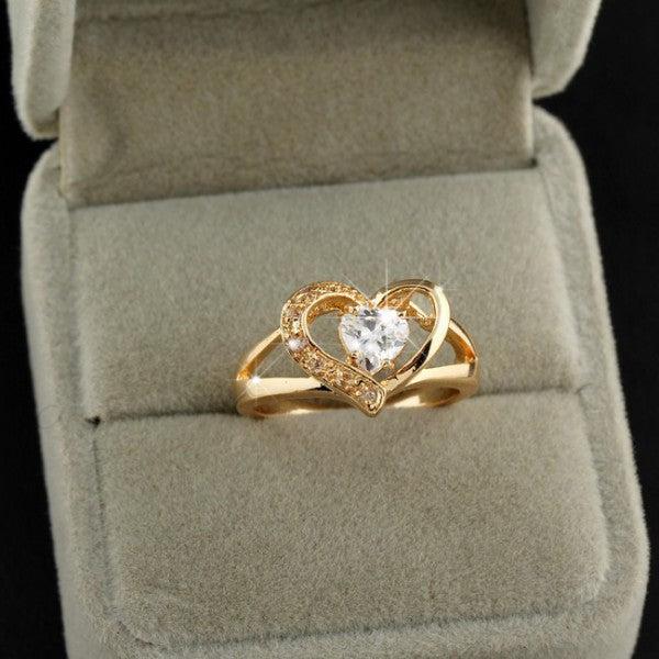 Actual product image Hermex Gold ring RGP with cubic zirconia - gold size 57 (57)