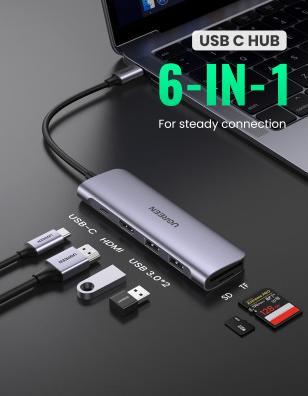 Actual product image Ugreen USB-C Hub 6in1 (USB-C, 6 Ports)