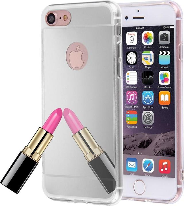 Actual product image König Design Apple iPhone 8 Mobile Case Mirror Soft Case Protective Cover Bumper Silver (Apple iPhone 8)