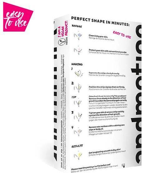 Actual product image Andmetics Intimate Wax Strips Depilatory Strips 36 Per Pack (28 x, 28 g)