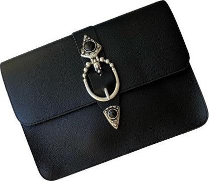 Produktbild Only-Bags.Store Bohemian Bag, Leder Crossbody Bag, Schwarze Lederhandtasche, aus Vollnarbenleder