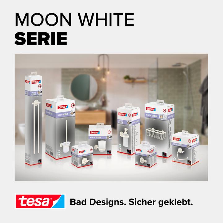 Produktbild tesa MOON WHITE Handtuchhaken inkl. Klebelösung ohne Bohren