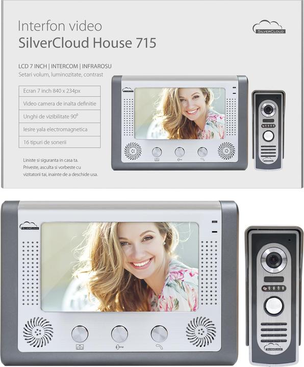 Produktbild PNI SilverCloud House 715 Video-Gegensprechanlage, 7-Zoll-LCD-Bildschirm, Aussenkamera, Nachtsicht