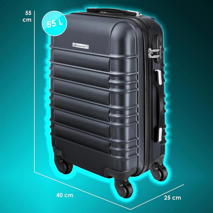 Kesser Handgepäck Reisekoffer mit Kofferwaage (55 l, M (50 - 90l))