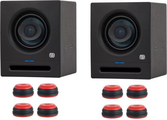 PreSonus Studio monitor Eris Pro 4 1 pair with speaker feet red (Active, Pair, 1x 80 W)