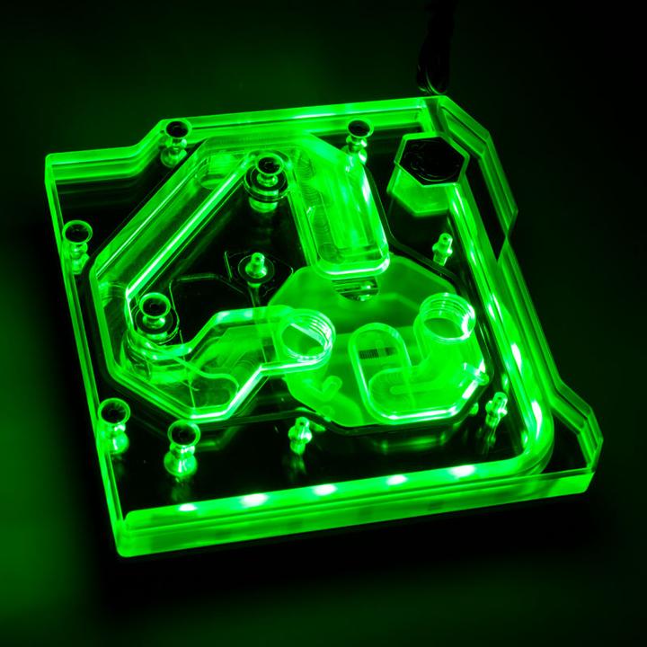 Actual product image Bitspower Monoblock for ASUS ROG Maximus XI Gene DRGB Nickel - Acrylic