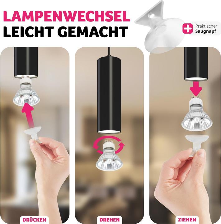 Image du produit tectake Plafonnier Lumea, 4 lampes, câbles réglables en longueur (GU10)