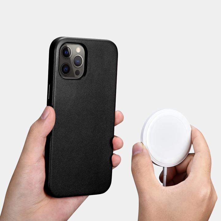 Image du produit iCarer Étui en cuir Étui en cuir véritable pour l'iPhone 12 Pro (Apple iPhone 12 Pro, Apple iPhone 12)
