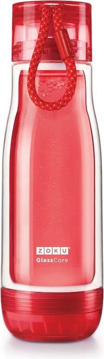ZOKU Trinkflasche Glass Core 475ml Red (0.48 l)