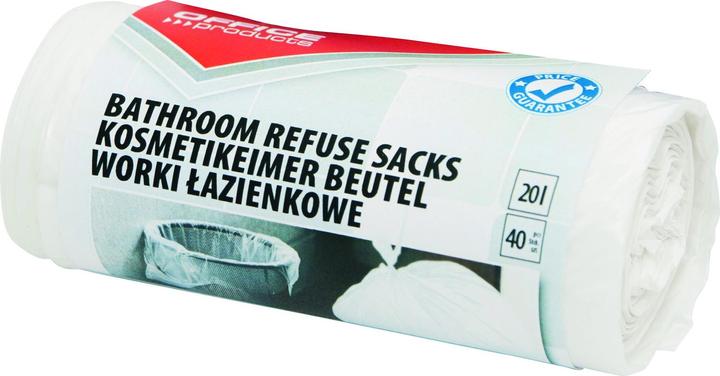 Office Products Various bin liners for the bathroom, standard (hdpe), 20l, 40 pieces, white (40 x, 0.12 l)