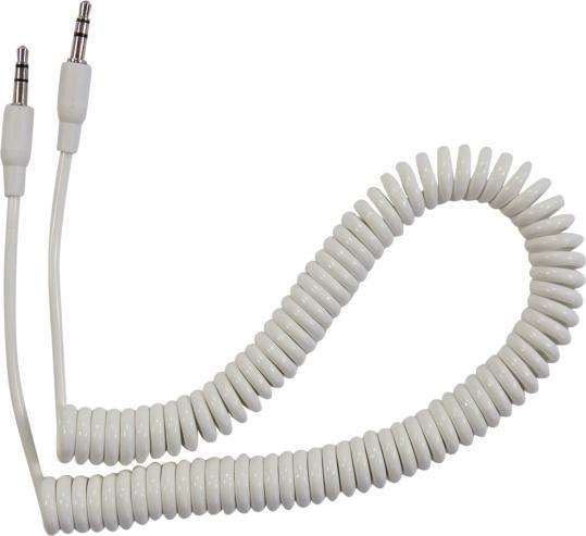 Produktbild Connectech 3,5mm mini jack spiralkabel. 1m. Hvid