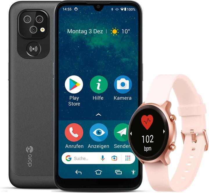 Immagine prodotto Doro Bundle 8100 + orologio (32 GB, Grigio, Rosa, Oro rosa, 6", SIM + eSIM, 13 Mpx, 4G)