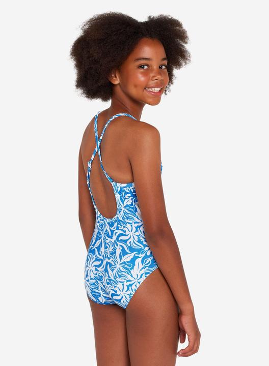Image du produit Olaian Maillot de bain une pièce surf bretelles croisées Fille - 500 Caly bleu et blanc (12, 13, 14)