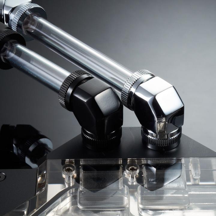 Actual product image Phanteks Glacier Rotary Connector 45 degree G1/4 inch male to 12mm female hardtube - rotatable