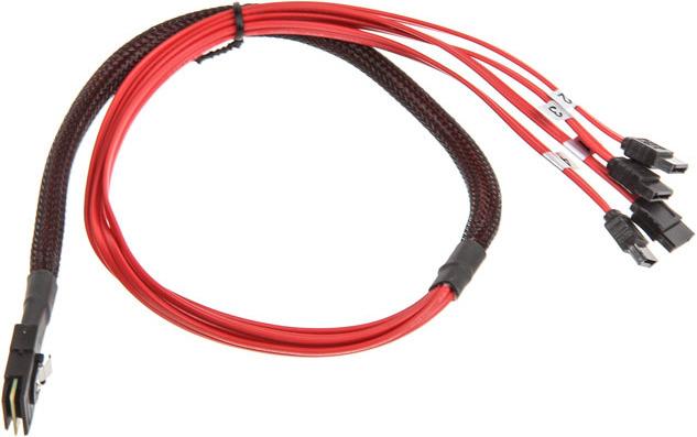 Produktbild InLine SAS-Kabel (OCF), 1x Mini-SAS zu 4x SATA