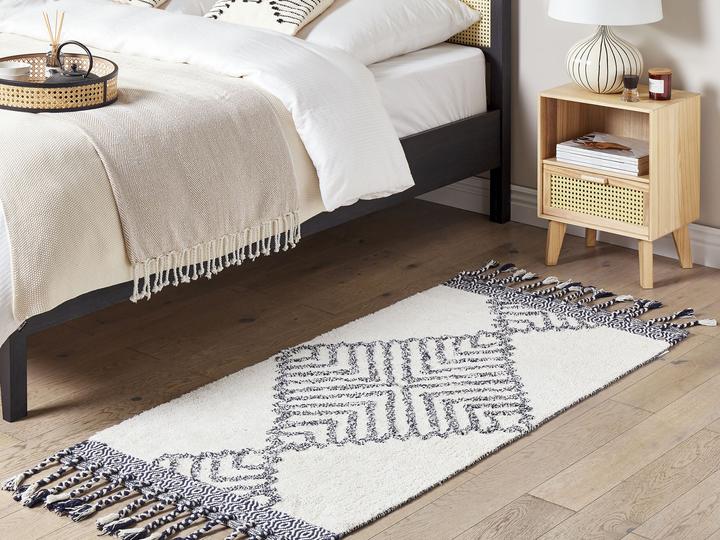 Actual product image Beliani Cotton rug 80 x 150 cm black and white ERAY Lumarko! (80 x 150 cm)