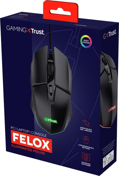 Immagine prodotto Trust Gxt109 Felox Mouse Da Gioco Nero (Cablato)