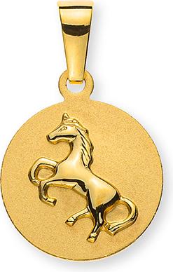 Natsumi Schmuck Anhänger Pferd Gold 18K/750 Rund (750/18 K Gelbgold)